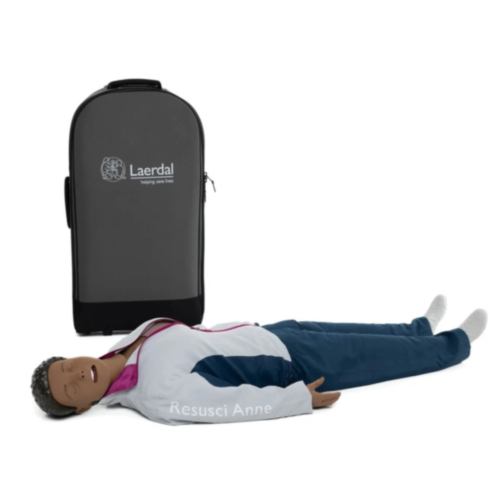 Laerdal Resusci Anne QCPR AED corpo intero con testa intubabile e trolley (pelle scura)  - 13701
