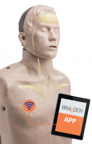 Manichino Brayden PRO con connessione Bluetooth, supporto e led luminosi rossi - 6786